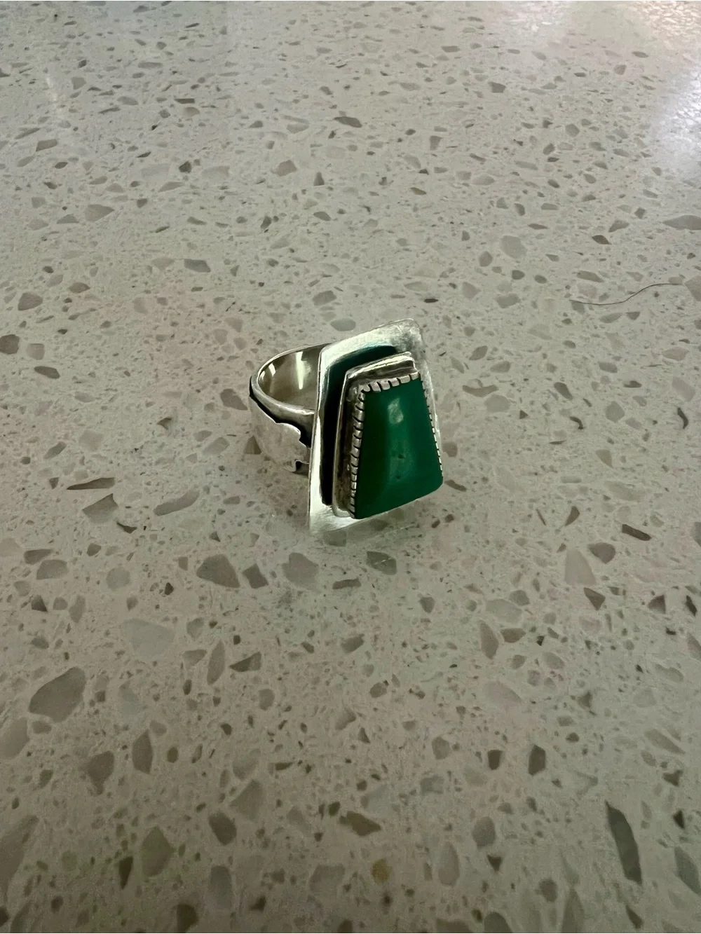 Vintage Mexican Turquoise Silver Statement Ring - Women Jewelry